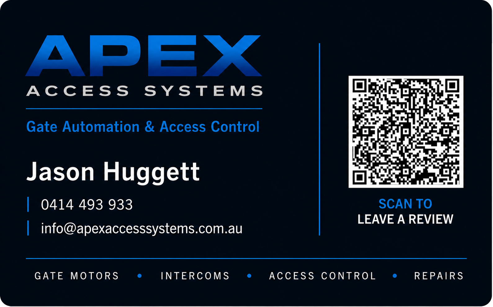 Apex Access Systems review QR card
